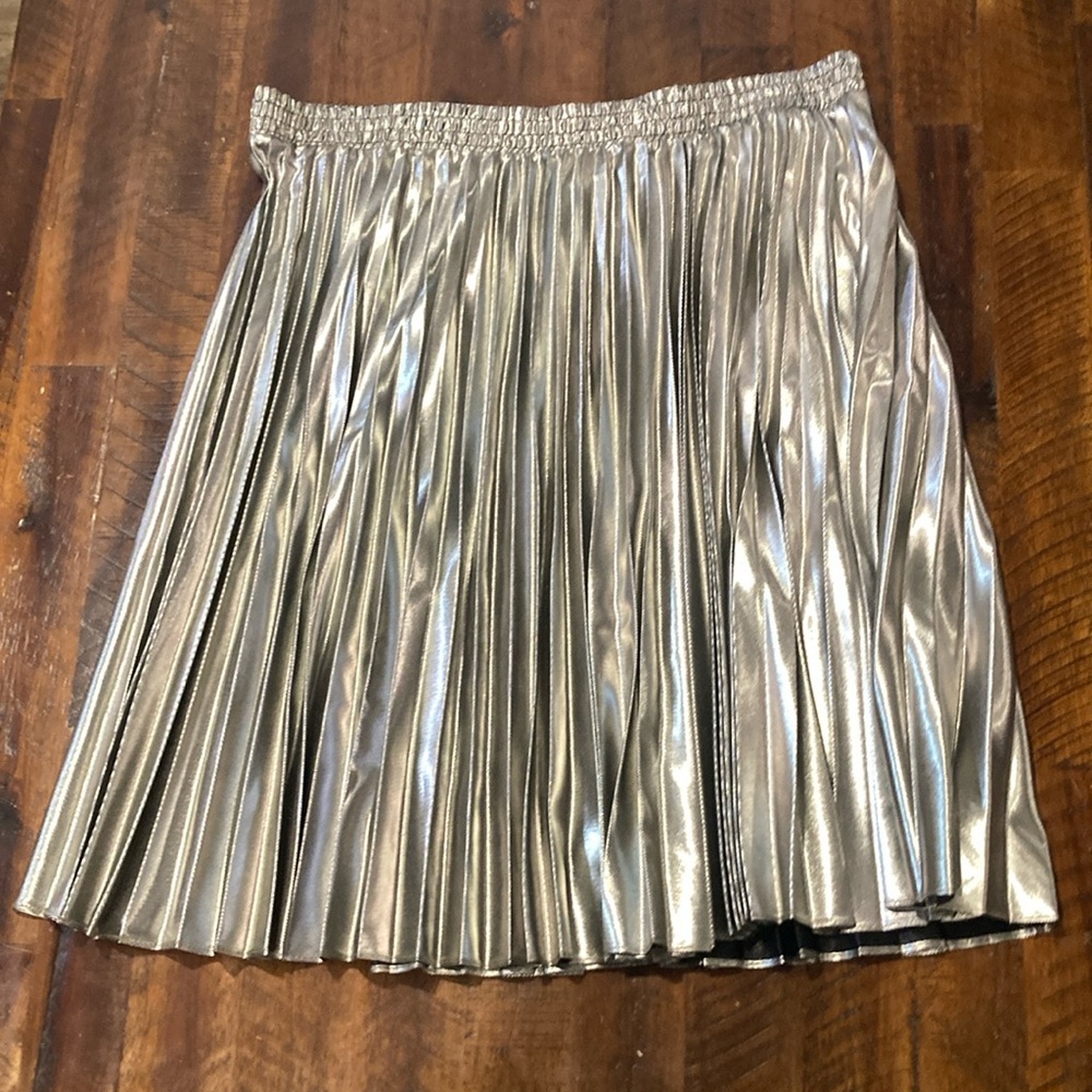 vintage 1990’s Carriage Court silver metallic skirt L